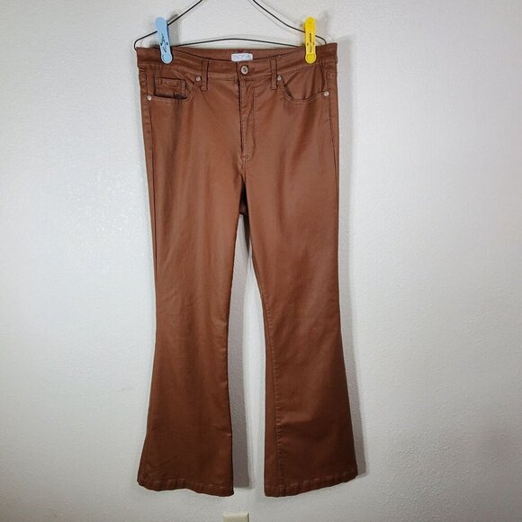 Sofía Vergara Jeans Melisa Flare Pants Size 14 Brown Stretchy Viscose Blend - Picture 10 of 12